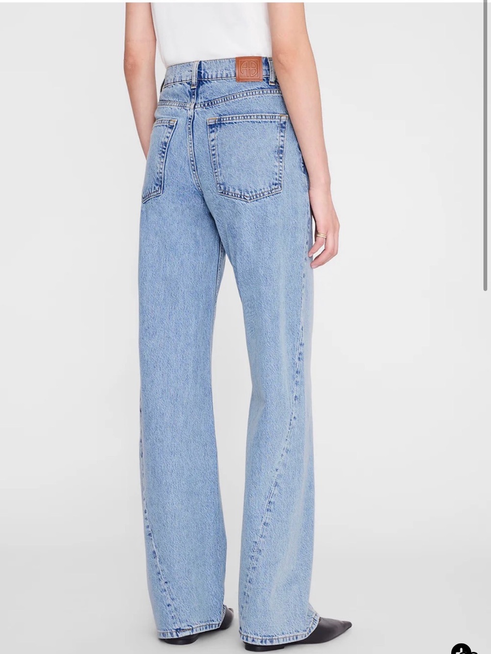 Anine Bing Brie Light Wash High Rise Wide Leg Jeans - Picture 2 of 6
